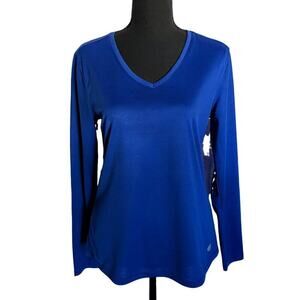 SPF UV Long Sleeve V-Neck Top Beautiful Blue Tone Size M by Reel Legends